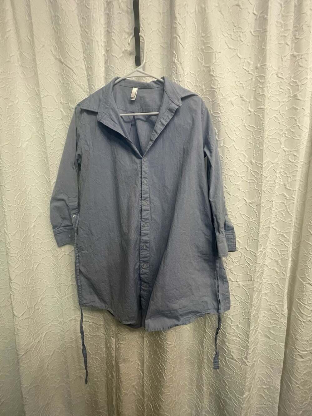 American Apparel Button Down Tunic Size M/L Blue Chambray Shirt Dress